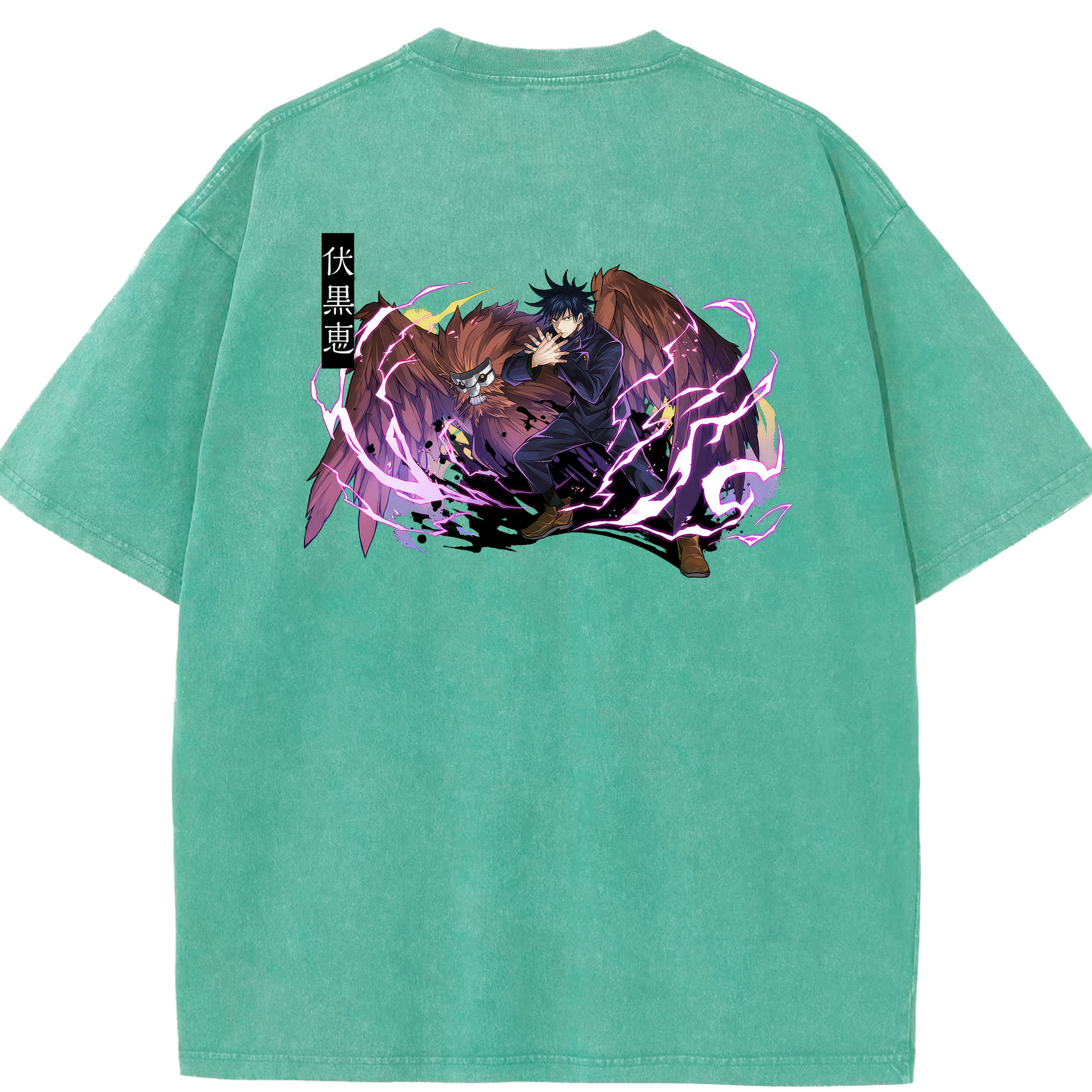 （画像用） 呪術廻戦 Jujutsu Kaisen 綿100% ヴィンテージ風 半袖Tシャツ（背面プリント）